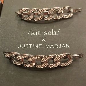 Kitsch x Justine Marjan XL Rhinestone Chain Bobby Pin Set